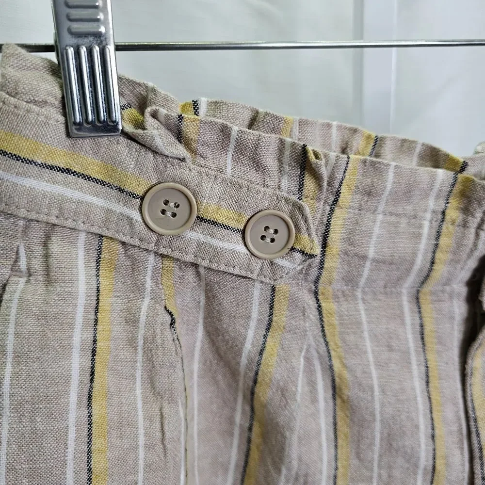 Definitions by d. jeans Striped Flowy Linen Shorts Size Medium